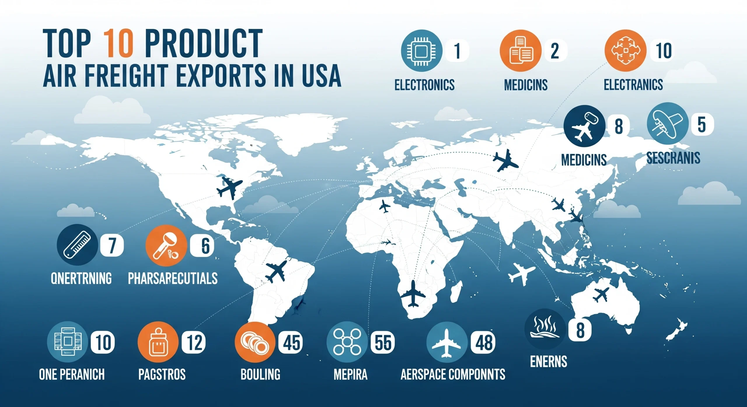 Top 10 Product Air Freight Export in USA